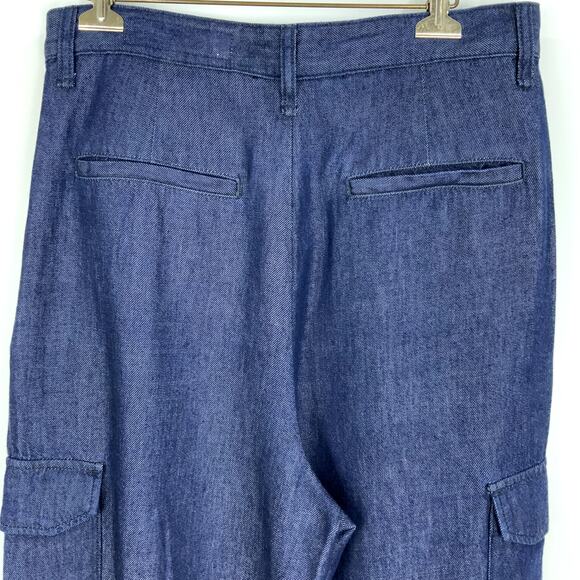 rag & bone Cassidy Tailored Wide Leg Baggy Cargo Jean Dark Rinse Women's Size 27 - Picture 6 of 8